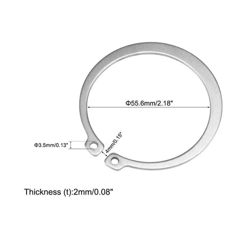 65mm External Circlips C Clip Retaining Rings 304 Stainless Steel showing dimensions and features
