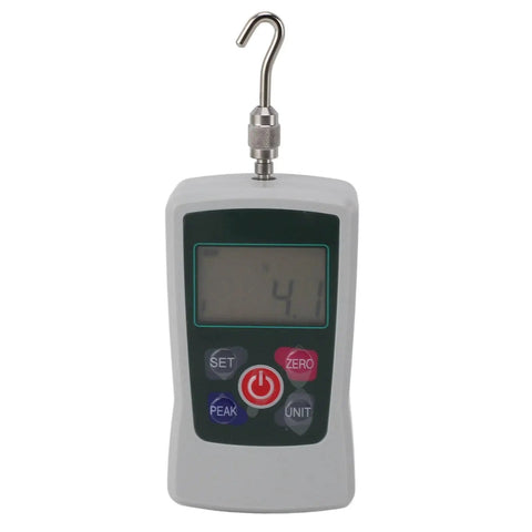 Portable Digital Force Tester With Aluminum Alloy Frame Push Pull Dynamometer Ranging From 20 To 200 Newtons Great For Material Mechanics Product Development Lab Testing And On Site Quality Control, front view