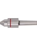 Side view of Live Center For Lathe Tailstock MT2 High Carbon Steel 60 Degree CNC Tip Triple Bearing System with red detail