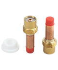 Ultimate 10 Piece Tig Gas Lens Kit For Wp 17 18 And 26 Welding Torch including brass gas lens bodies and insulator.