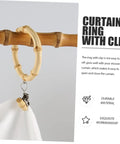 2 Pack Curtain Rings With Clips Anti Slip Shower Drapery Hooks For Stable Curtain Suspension And Smooth Glide Rod Round Design Easy Install Durable No Snag in khaki