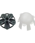 Top Shelf Wind Turbine Hub And Secure Cover Kit With Quality Hardware 135Mm Diameter showing black steel hub and white cover.
