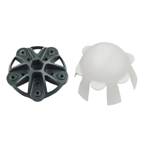 Top Shelf Wind Turbine Hub And Secure Cover Kit With Quality Hardware 135Mm Diameter showing black steel hub and white cover.