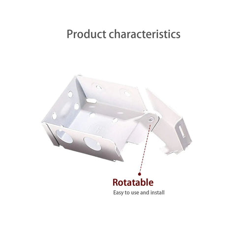 Two Pack Box Mounting Brackets For Mini Window Blinds White Metal Durable Blind Hardware with rotatable feature