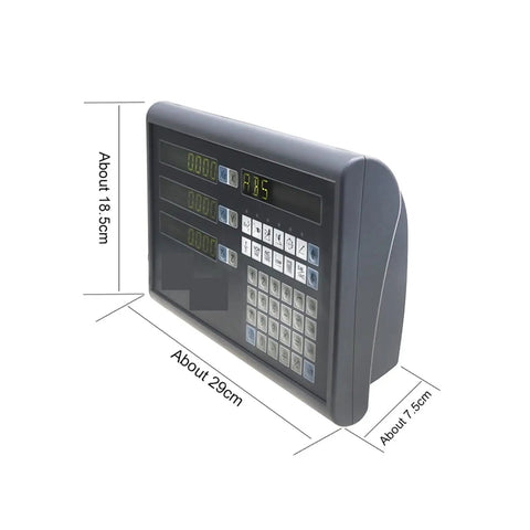 Heavy Duty 3 Axis DRO Kit Featuring Digital Calipers And Precision Linear Encoders For Lathe Milling Machines digital readout display with buttons.