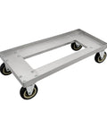 Heavy Duty Aluminum Milk Crate Dolly With Smooth Roll Casters, Commercial Grade Wheeled Platform Cart, heavy-duty aluminum dolly with casters.