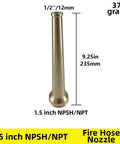 Built Tough Brass Fire Hose Nozzle One And A Half Inch Npt Thread High Pressure Firefighting Sprinkler Control Valve 9.25 inch design