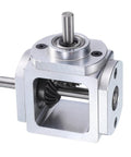 Right Angle Bevel Gearbox 1 To 1 90 Degree Drive With Single Output Shaft 20 Teeth Bevel Gear 1 Module Aluminum Frame
