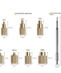 Nut Insertion Kit For 3D Printing Projects M2 To M8 Changeable Tips Metal Construction shown with dimensions