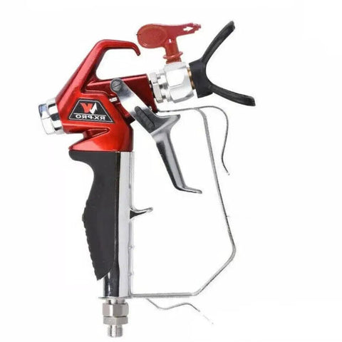 Heavy Duty Airless Paint Spray Gun With 517 Tip And 4000 Psi Gives You A Smooth As Butter Finish To Crush Thick Latex Or Enamel Paint Jobs On Interior Or Exterior Surfaces Today, showing chrome steel frame.