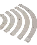 Pro Level Router Templates And Corner Radius Jigs Kit Featuring Five Heavy Duty Plastic Woodworking Guides, showing curved radius templates.