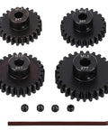 4 Pack Steel M1 5mm Shaft Pinion Gears Set 24T 25T 26T 27T For 1 Eighth Scale RC Cars Beefy Heavy Duty Pinion Gears