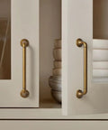 Six Pack Antique Brass Cabinet Handles 5 Inch 128mm Hole Center Solid Aged Bronze Kitchen Drawer Pulls on cupboard doors