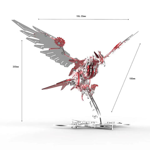 Killer 3D Metal Puzzle For Adults Falcon Predator Eagle Model Kit With DIY Assembly Mechanical Bionic Bird, 200mm display