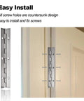 Six Pack 12 Inch Piano Hinge Heavy Duty Continuous Hinge With Pre Drilled Mounting Holes For Cabinets Boat And Marine Doors Top Shelf 304 Stainless Steel countersunk design for easy installation.