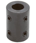 Climax Metals rigid coupling with black oxide plated mild steel, 1/2" bore, 1" OD, 1-1/2" length, 1/4-20 set screws