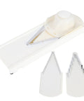 V Shape Mandoline Slicer For Quick Safe Veggie Slicing And Grating With Non Slip Base And Hand Guard, Durable Stainless Steel Blades And ABS Frame