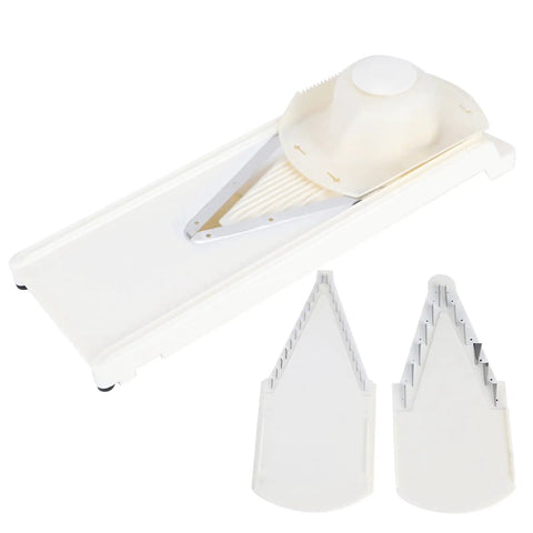 V Shape Mandoline Slicer For Quick Safe Veggie Slicing And Grating With Non Slip Base And Hand Guard, Durable Stainless Steel Blades And ABS Frame