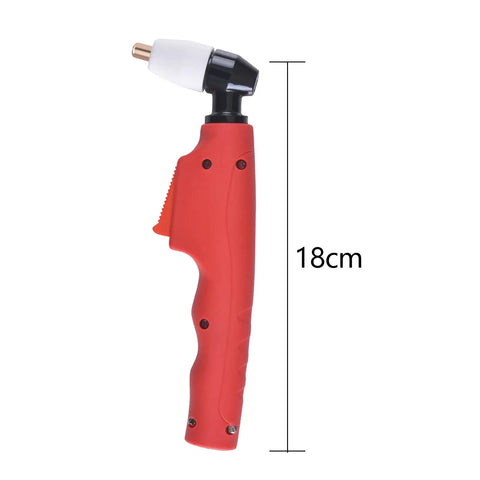 PT31 Air Plasma Cutting Torch Head Heavy Duty High Frequency 40A Red Handle Includes Long Electrode Long Tip 1.1 Swirl Ring Shield Cup Kit