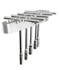 Side view of aluminum T Handle Rack Organizer For Tool Box Or Wall Mount Aluminum Wrench Holder That Holds Up To 9 T Handle Wrenches
