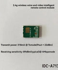 2.4GHz FHSS Wireless Transmitter Module A7130 for baby monitors, security systems, and cars, green circuit board.