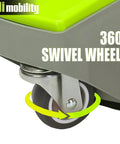 Close-up of 360-degree swivel wheel on 15 Inch Pressure Washer Surface Cleaner With Wheels 3400 Max PSI Universal Attachment
