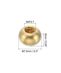 M4x0.7 Brass Ball Lamp Finials 15 Pack Cap Nuts Knobs For Furniture Lighting And DIY Builds 7.5mm Diameter product image