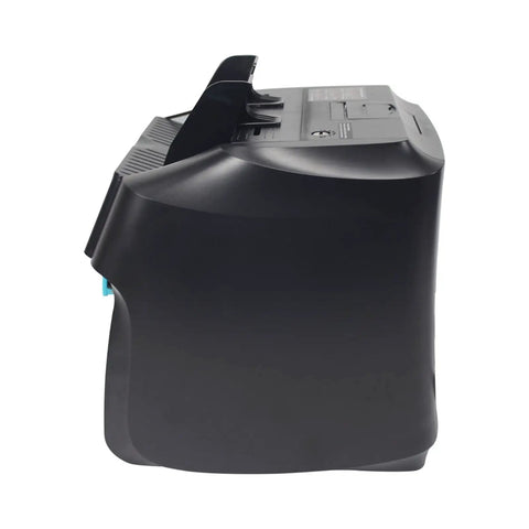 Heavy Duty Paper Money Scanner Featuring Legit Fake Currency Detection And Effortless Two Pocket Sorting For Hustling Shop Owners Running Their Daily Grind Right Now, side view.