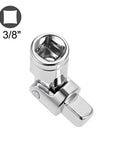 2-Pack 3/8 Inch Drive Universal Joint Socket Set With 90 Degree Swivel Head Four-Direction Sleeve CR-V Steel Heat Treated Chrome Finish Built Tough Corrosion Resistant Pro Grade, 3/8" joint