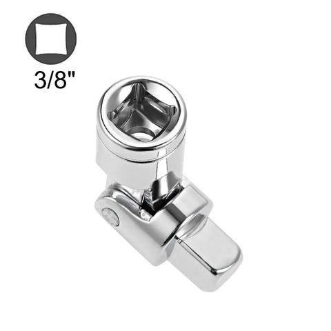 2-Pack 3/8 Inch Drive Universal Joint Socket Set With 90 Degree Swivel Head Four-Direction Sleeve CR-V Steel Heat Treated Chrome Finish Built Tough Corrosion Resistant Pro Grade, 3/8" joint