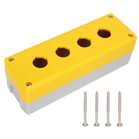 Push Button Control Station Box Four-Gang Industrial Grade ABS Plastic Enclosure with installation screws