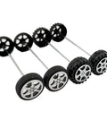 50Pcs RC Vehicle Wheel And Shaft Set Plastic Wheels 30mm And 32mm Dia With 2mm Axles And 100mm Shafts For DIY Replacement Parts