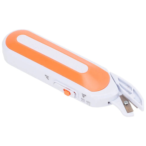 Heavy Hitter Cordless Electric Fabric Scissors Rechargeable Power Cutting Shears With Ergonomic Handle For No Sweat Sewing Tasks, showing blade and ergonomic design.