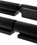 Heavy Duty 7 Inch Gate Hinges 2 Pack Black Iron Barrel Style Weld On For Swing Gates Trailer Ramp Gates And Doors 900 Lb Capacity Durable Cold Rolled Steel Hinge Set For High Load Applications, shown from a side angle.