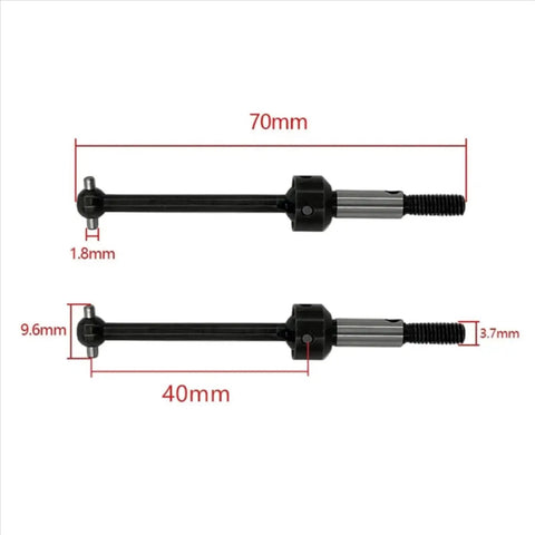 Two metal drive shafts from Beefed Up Steel Drive Shaft CVD Upgrade Kit For Sakura D3 CS XIS Zero S 1 10 Scale RC Drifting Car Compatible With TB03 TB03D