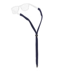 Cotton Eyewear Retainer For Sunglasses And Glasses, Unisex Keeper With Adjustable Fit, Washable And Made In USA, One Size Navy Petrel S54