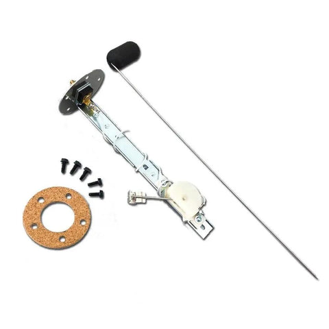 Swing Arm Fuel Level Sender With Adjustable 73 Ohms To 10 Ohms Range, 5 To 27 Inch Tank Depth, 5 Hole Mount Pattern, Durable Steel And Plastic Build, Includes Gasket Kit And Install Guide, Ride Ready For Cars And Trucks with gasket and screws