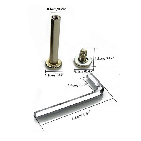 6mm Shaft Hex Socket Inline Skate Wheel Axle Replacement Kit with installation tools showing axle, screw, and hex key.