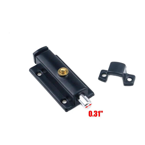 Beefy Stainless Steel Spring Loaded Latch Pin Door Bolt Lock Black Sliding Barrel Latch With Screws Heavy Duty Security Lock