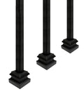 Flat Base Baluster Shoes For Half Inch Square Balusters Satin Black Iron Stair Parts With Screws Set Of 50 Hides Holes Gaps And Dings