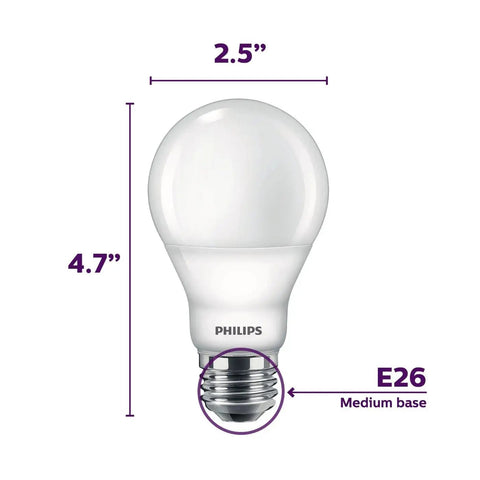 Frosted A19 LED Light Bulbs With Warm Glow Effect, 800 Lumens, Dimmable Soft White 2700K To 2200K, 8.8W Equal 60W, E26 Base