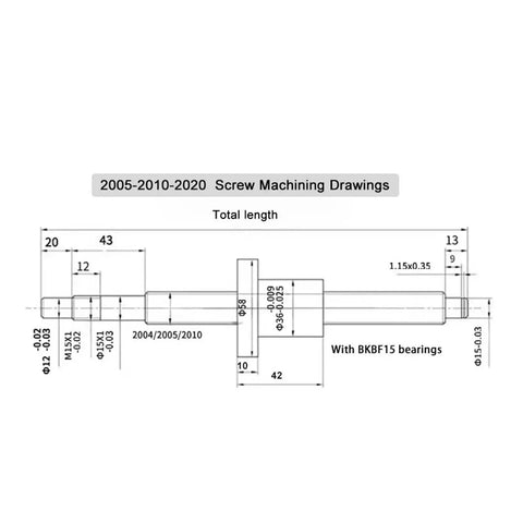 Heavy Hitter Cnc Ball Screw Kit Sfufu2010 Premium Carbon Steel Transmission Shaft For Precision Engraving Equipment With Rock Solid Motor Spindle Bundle 900Mm technical diagram showing dimensions and specifications.