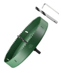 Heavy-Duty Metalixity Bi-Metal Hole Saw 8-7/8 Inch 225mm with pilot drill bits for cutting thick stainless steel.