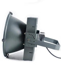 Heavy Duty Portable Floodlight With A Rock Solid Aluminum Build And Hella Bright LED Spotlight For Outdoor Job Sites And Backyard Chores Rechargeable Work Lamp side view showcasing rugged design and mounting bracket.