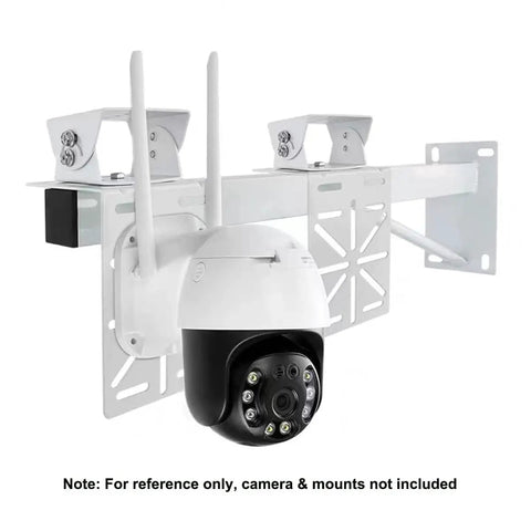 Sturdy Steel CCTV Camera Mount Bracket Adapter With L Shape Design For Universal Wall Or Ceiling Mounting Of PTZ And Dome Surveillance Cameras Including Large Plate Fitment And Built Tough Heavy Duty Metal Housing For Outdoor Or Indoor Installations