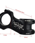 Dope 31.8mm Mountain Bike Stem 60mm Length 25 Degree Rise Aluminum Alloy Black Short Handlebar Stem with measurements