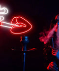 Custom Smoke LED Neon Sign for Bar Restaurant and Home Decor Personal Gift Wall Light Lit Neon Logo for Parties Mood Lighting 21x13 Inch Size