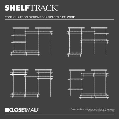 Heavy Duty Wire Closet Organizer System With Adjustable Shelves And Double Clothes Rods Built Different Steel Frame options for 6 ft wide closets.