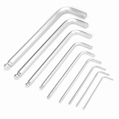 Super Durable 9Pcs Ball End Hex Key Wrench Set Made From Chrome Vanadium Steel Perfect For Mechanics And Pros Who Need A Killer L Shape Tool Kit That Will Last A Lifetime In The Garage, 9 chrome vanadium ball end hex keys