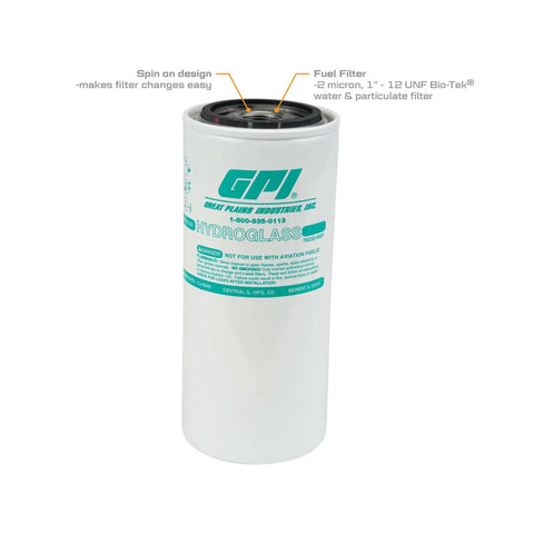 Bio Tek 2 Micron Water And Particulate Fuel Filter For Transfer Pumps Up To 25 GPM With 1 To 12 UNF Thread Spin On Replacement